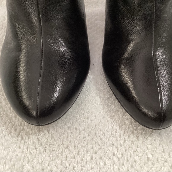 Coach Annika Black Leather High Heel Booties Size 5.5 B - Picture 1 of 12